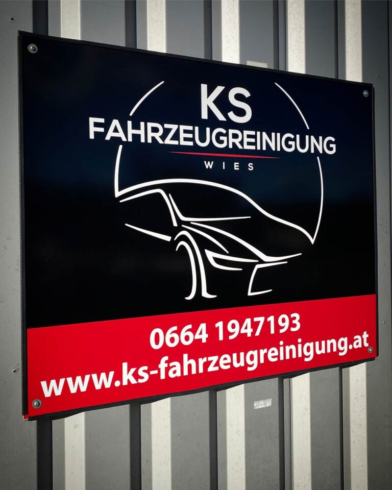 werbetechnik-firmentafel-ks-fahrzeugreinigung Grafiker leibnitz, logo design deutschlandsberg